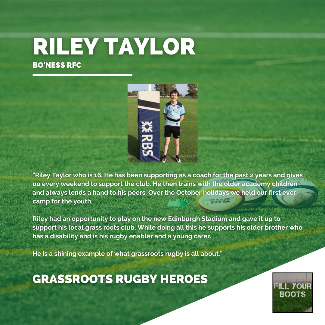 Taylor Rees Rugby FYB's Grassroots Rugby Heroes 2021 - Fill Your Boots